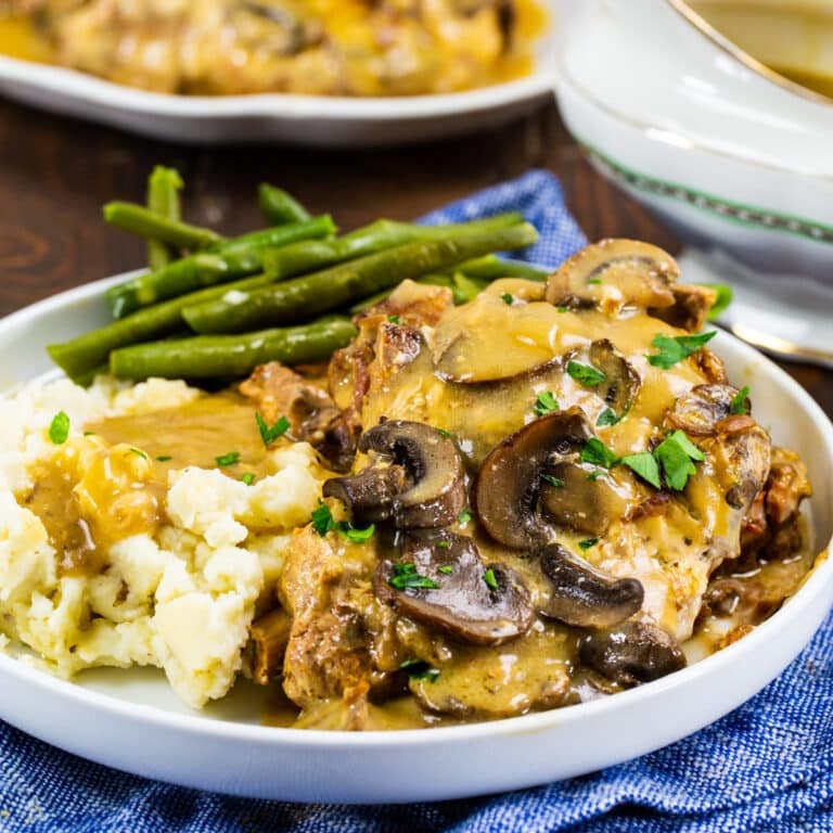 Slow Cooker Mushroom and Onion Pork Chops Spicy Southern Kitchen