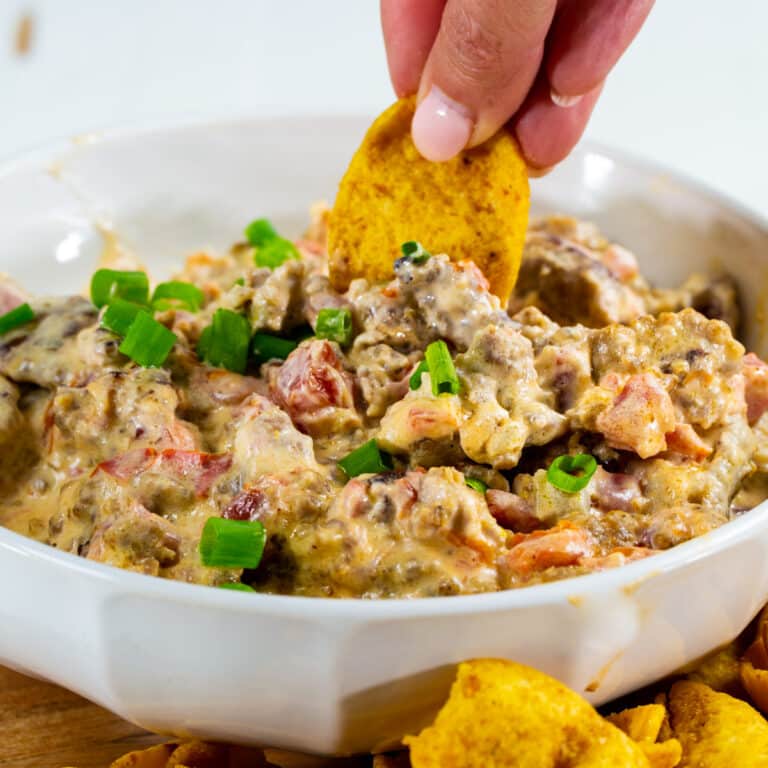 3-Ingredient Rotel Sausage Dip - Spicy Southern Kitchen