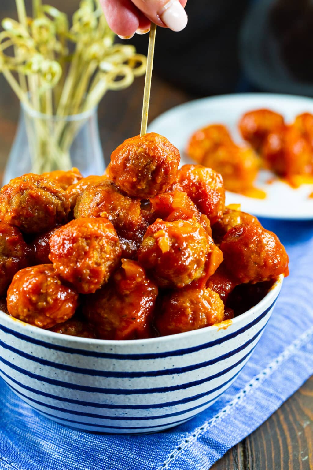 Slow Cooker BBQ Meatballs Spicy Southern Kitchen