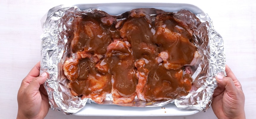 Chicken ready to go in the oven.