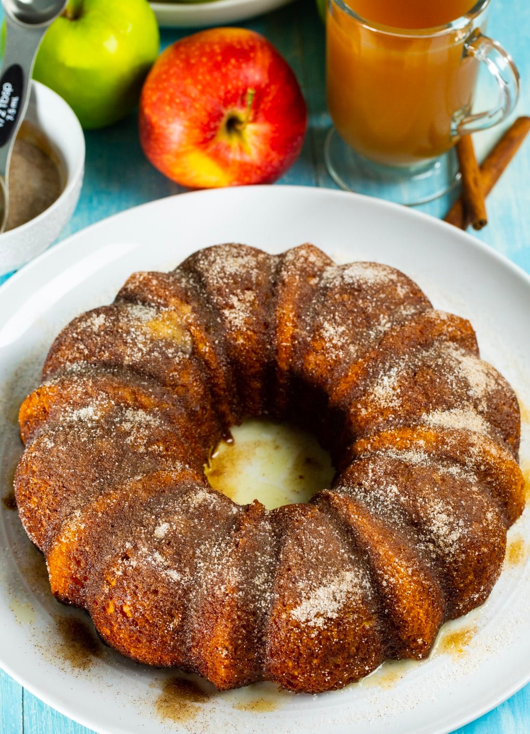 Apple Cider Bundt Cake on a plate.