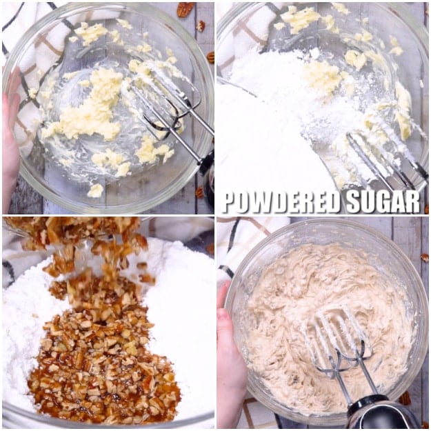 Mixing the filling.