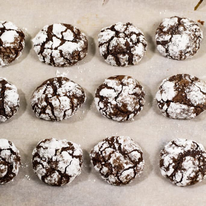 Chocolate Peppermint Crinkle Cookies - Spicy Southern Kitchen