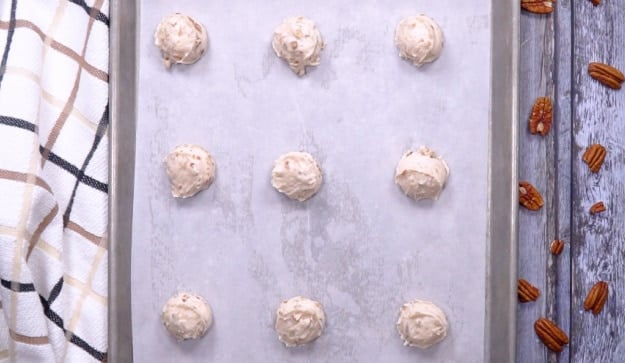 Balls on baking sheet.