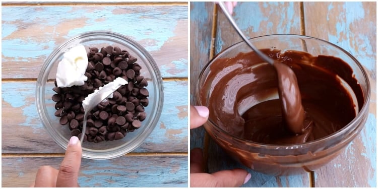 Melting the chocolate.