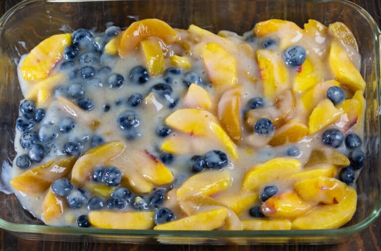 Blueberry Peach Dump Cake - Spicy Southern Kitchen