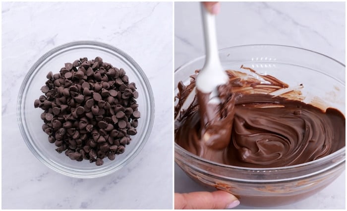 Melting the chocolate.