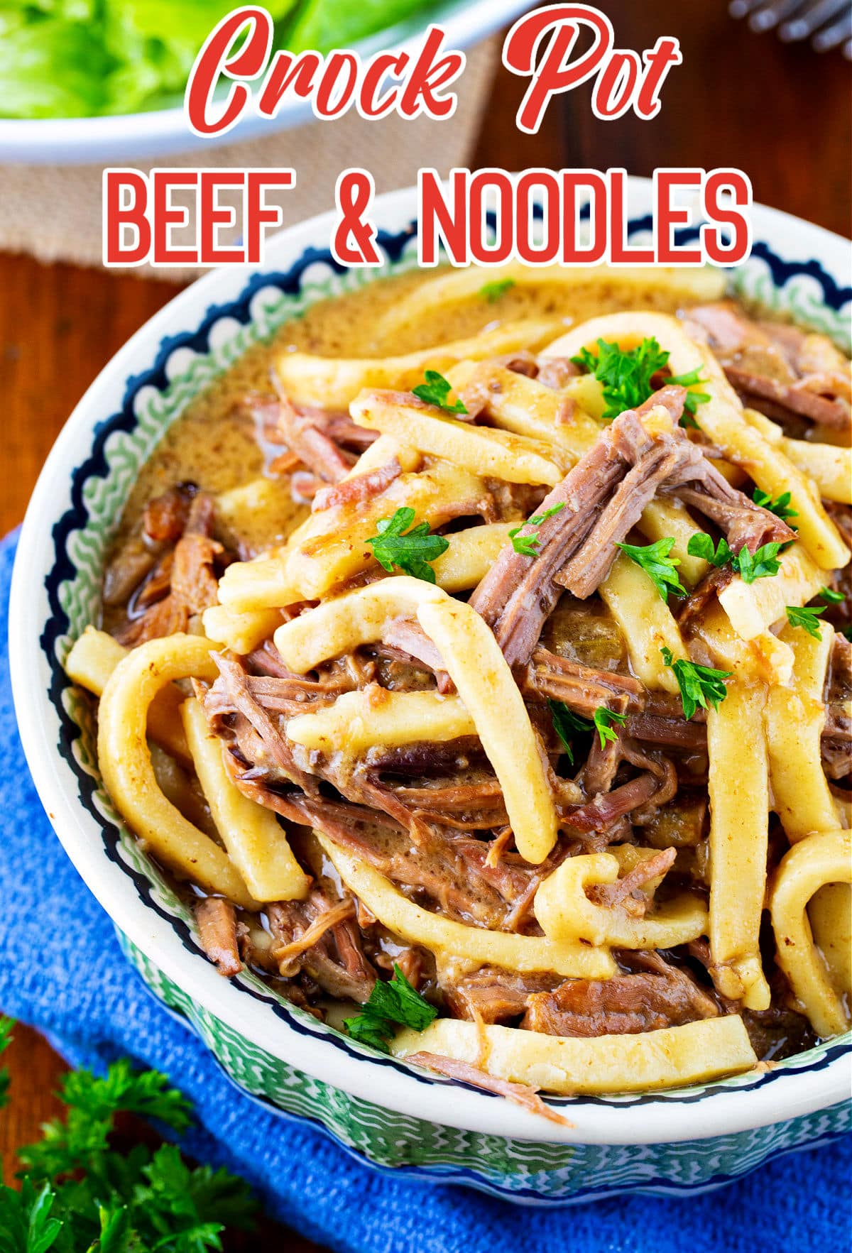 Crock Pot Beef and Noodles in a bowl.