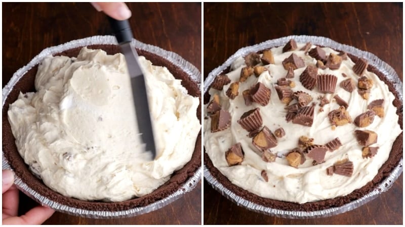 Spreading filling in crust.