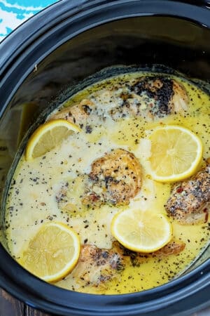 Crock Pot Creamy Lemon Chicken - Spicy Southern Kitchen