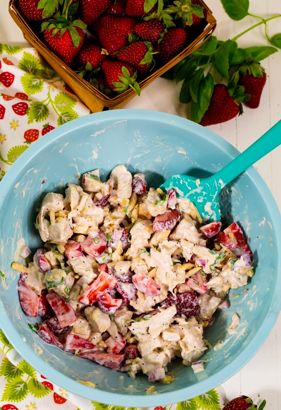 Chicken Salad in mixing bowl.