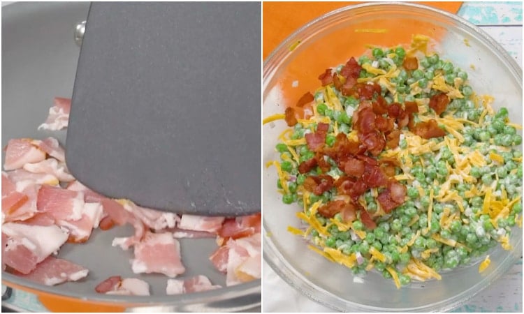 Adding bacon.