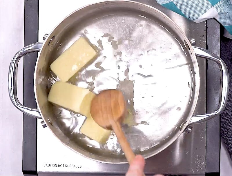 Melting butter.