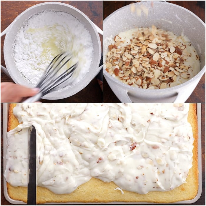 Making the frosting.