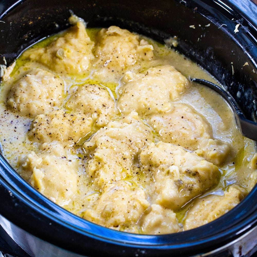 Slow Cooker Chicken And Bisquick Dumplings - Spicy Southern Kitchen