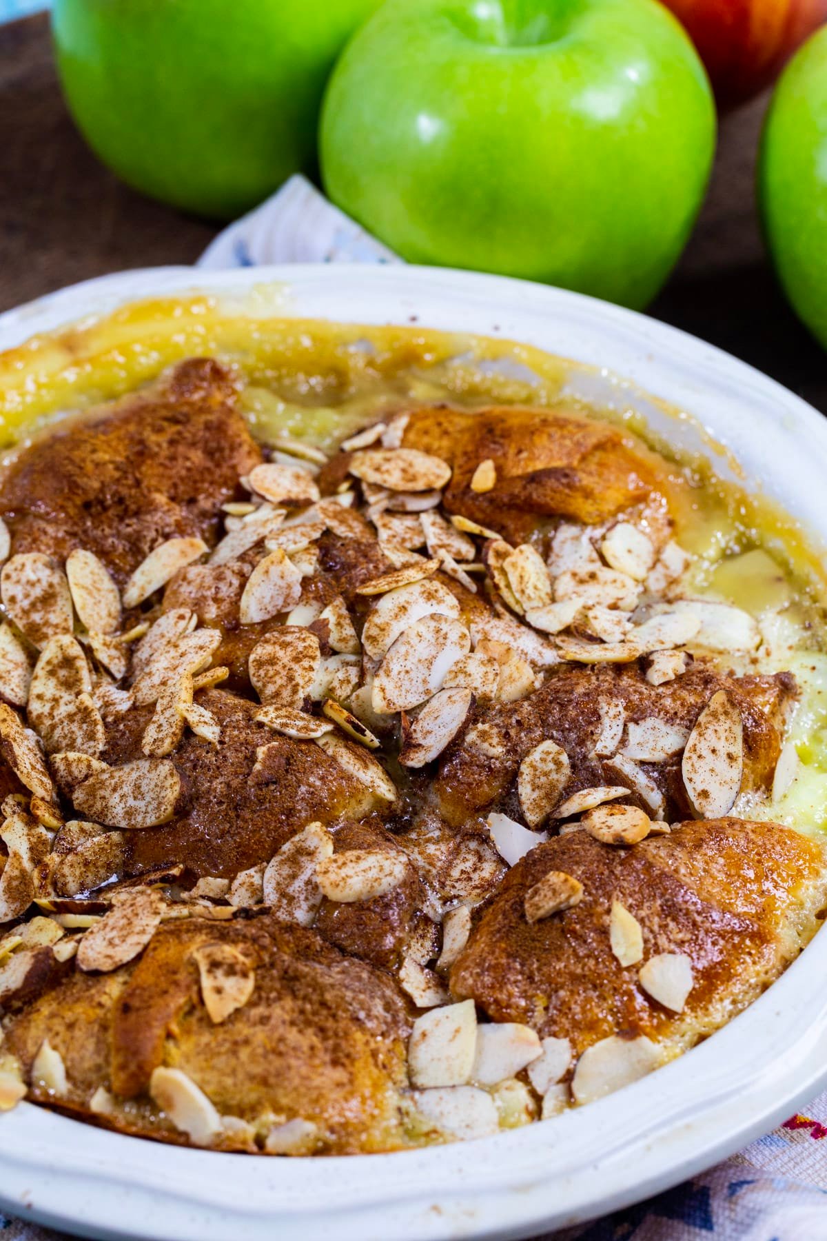 Apple Crescent Casserole in a baking dish.