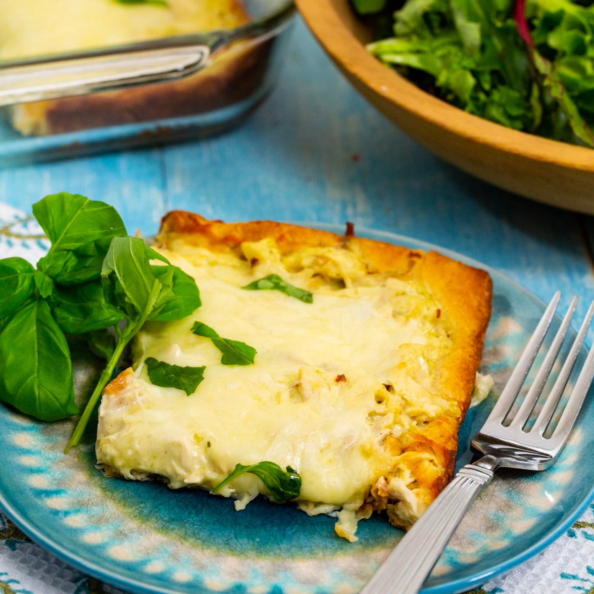 Square of Crescent Bake on a plate.