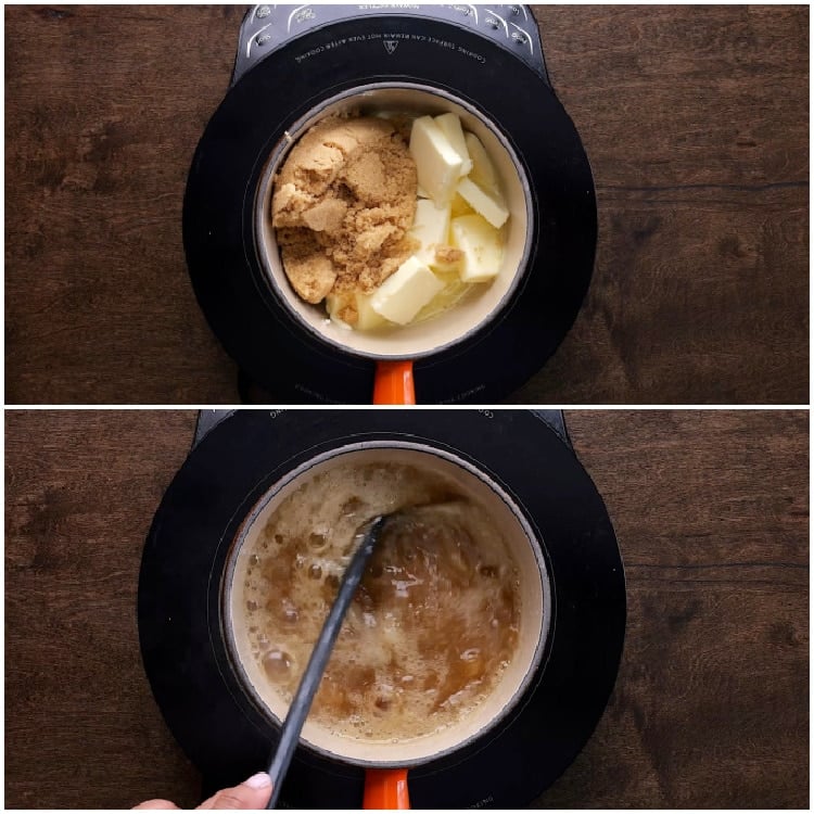 Making butter sauce.