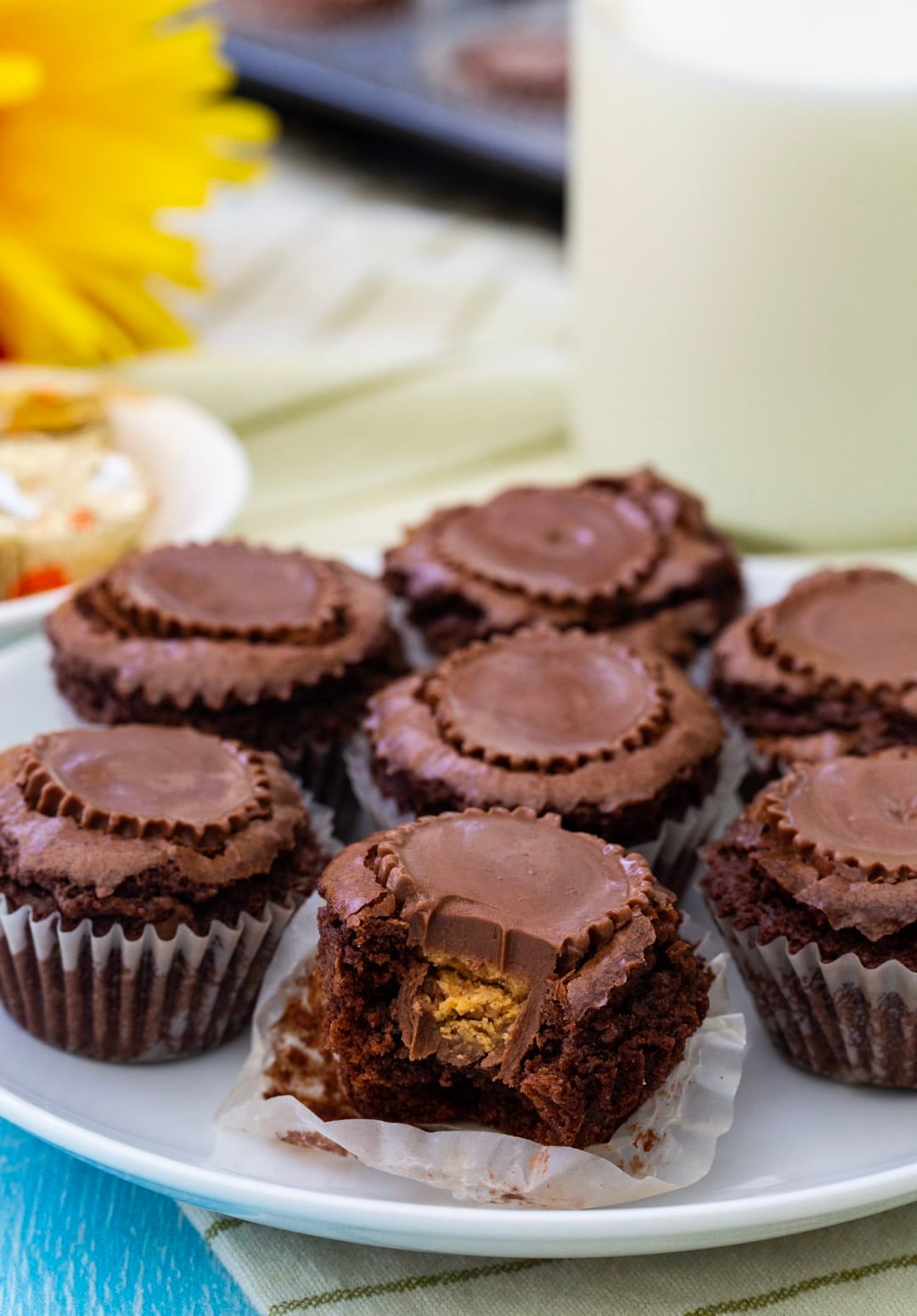 Brownie Bite with a bite taken.