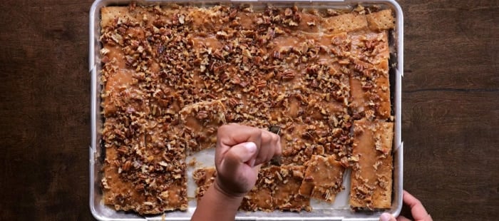 Breaking into pieces.