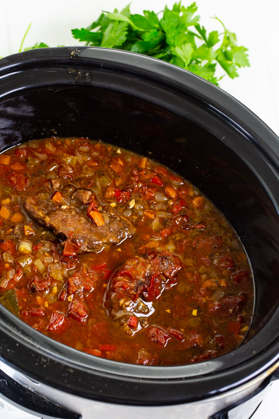 Grillades in a crock pot.