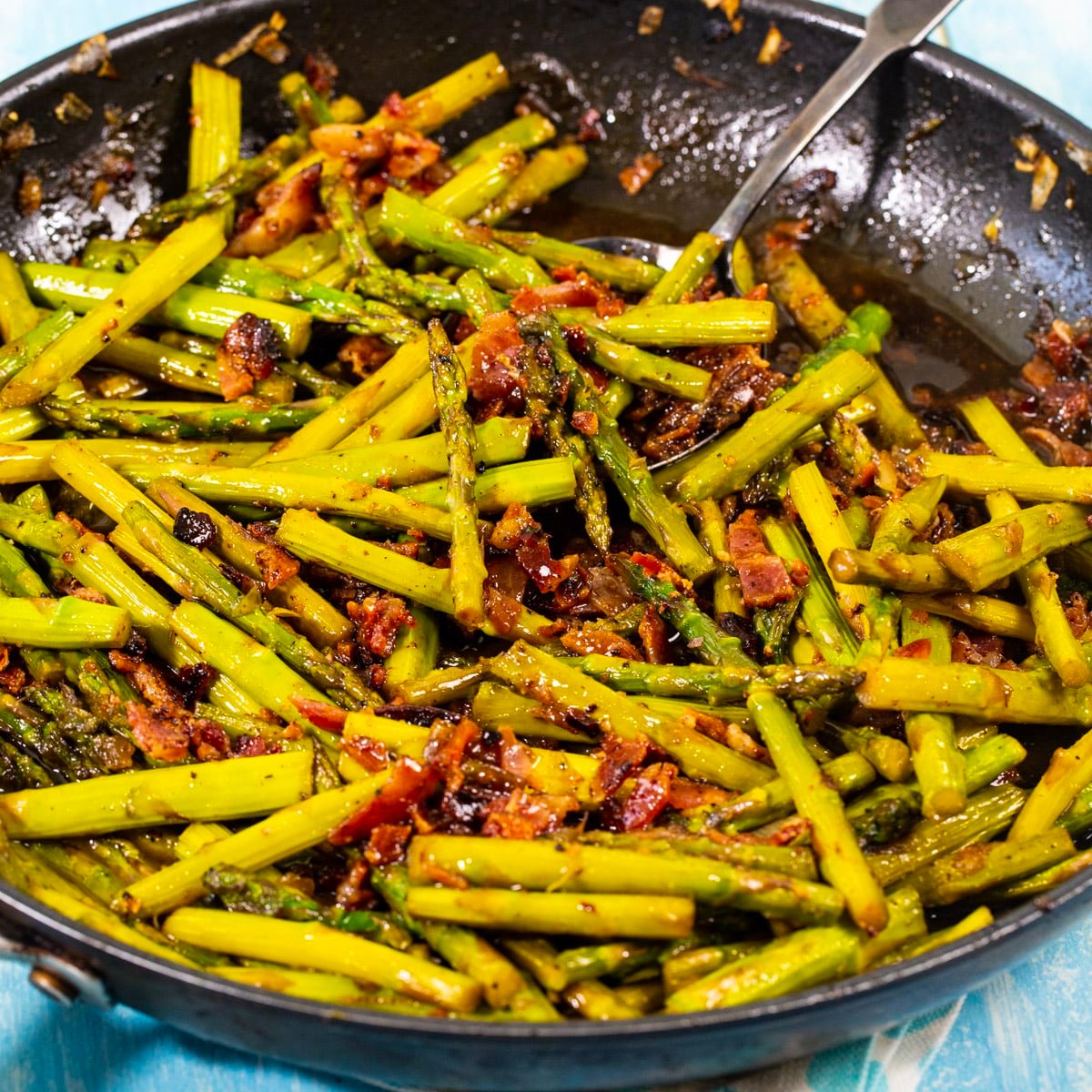Smothered Asparagus in a large skillet.