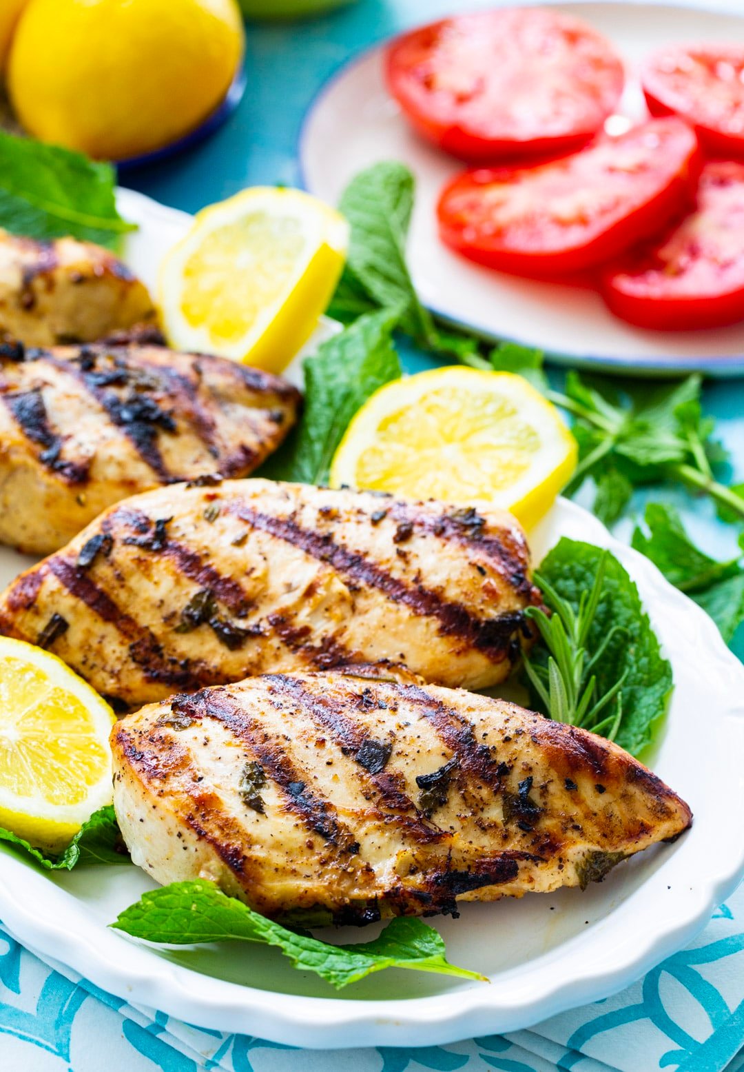 Chicken on a serving platter.