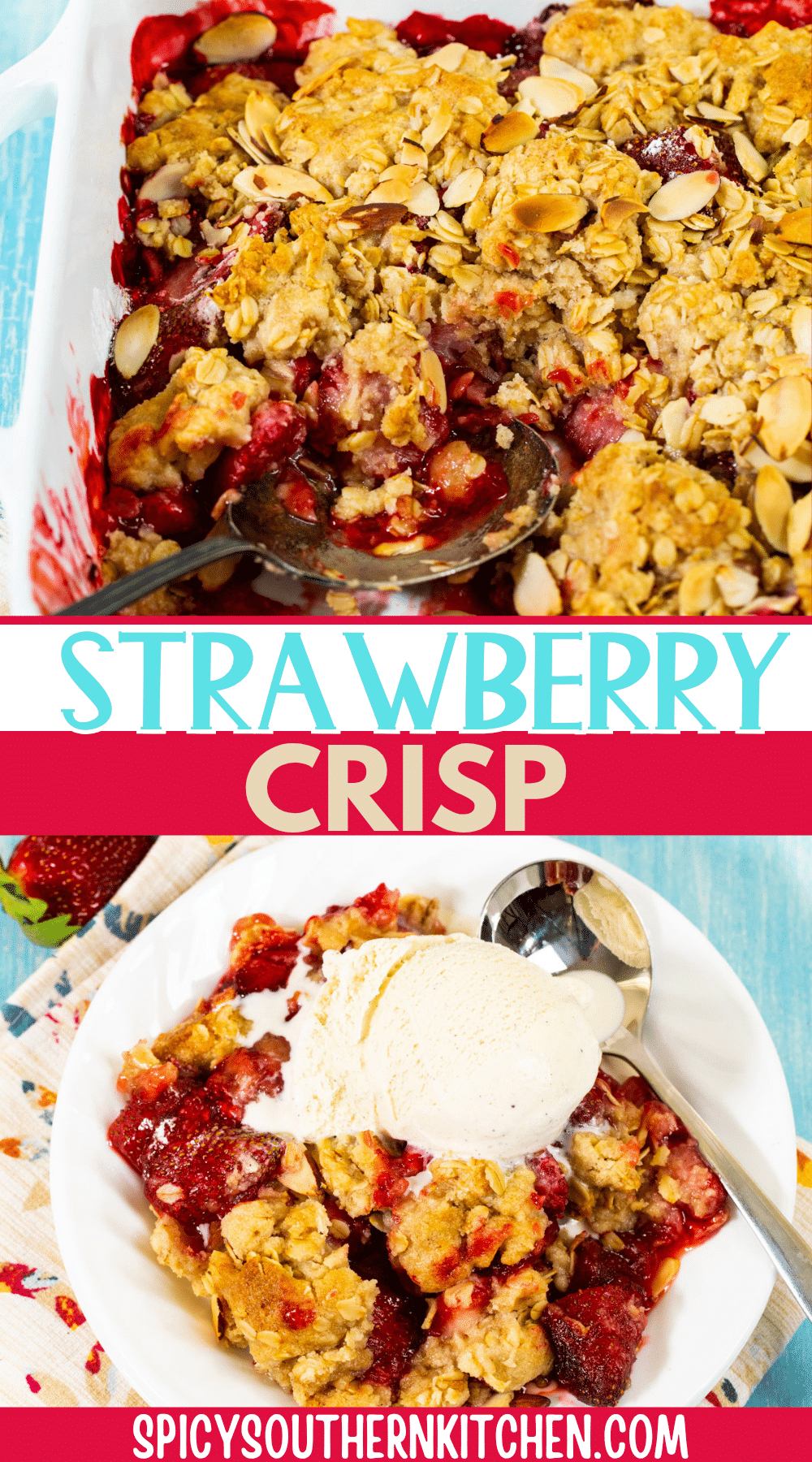 Strawberry Crisp collage.