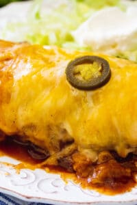 3-Ingredient Smothered Burrito on a plate.