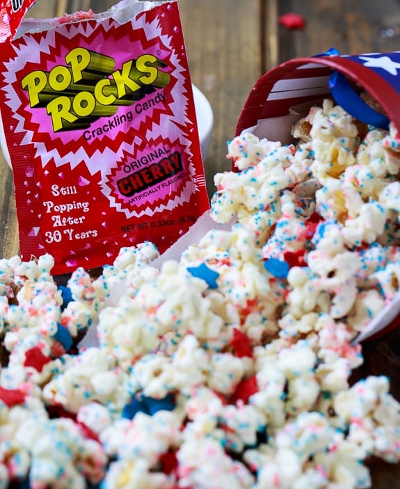 Firecracker Popcorn for the 4th of July.