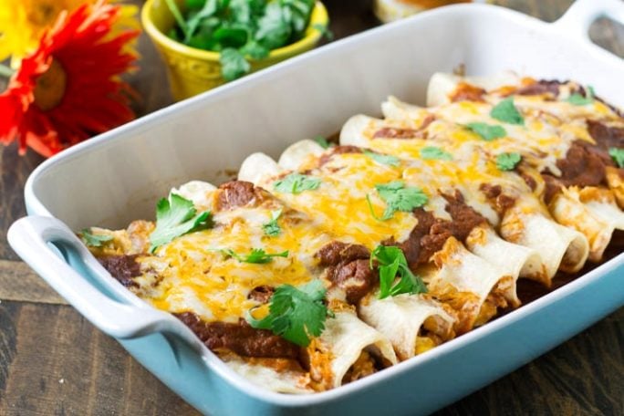 Pumpkin-Ancho Enchiladas with Pulled Pork