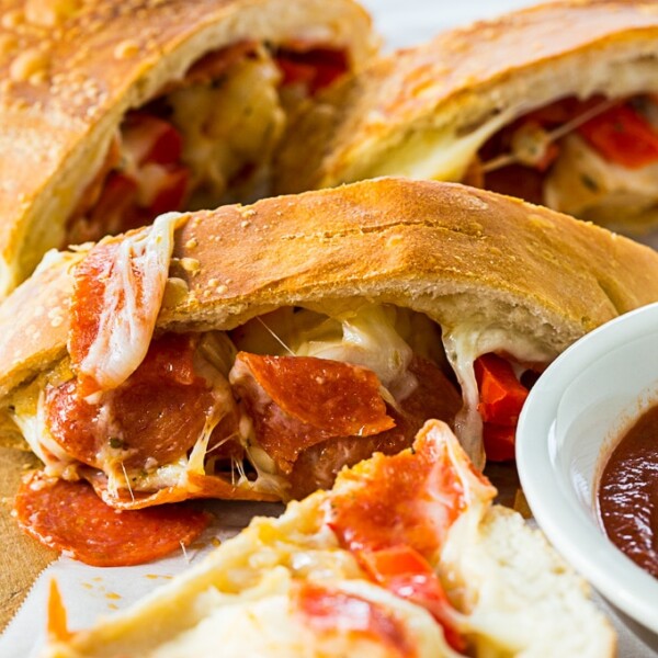 Air Fryer Pepperonini and Peppers Stromboli