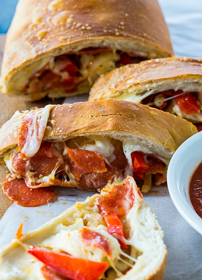 Air Fryer Pepperonini and Peppers Stromboli