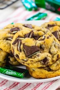 Andes Mint Cookies on a plate.