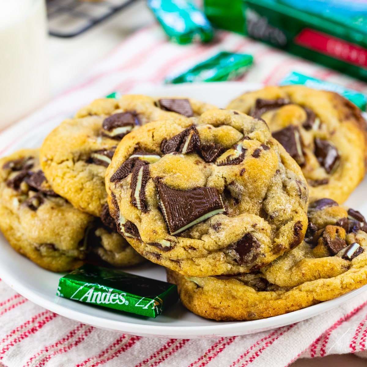 Andes Mint Cookies on a plate.