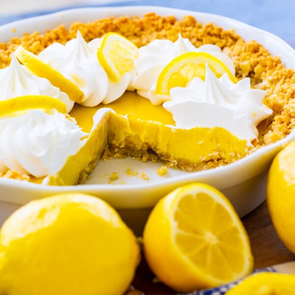 Atlantic Beach Pie with a slice cut out.