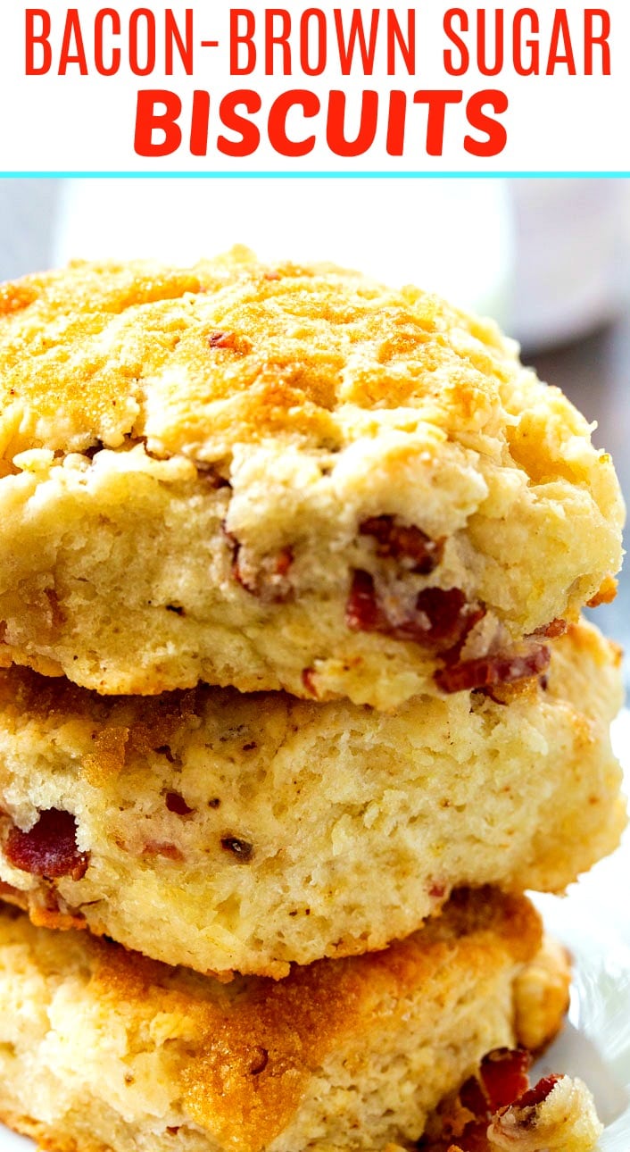 Close-up of Brown Sugar Bacon Biscuits