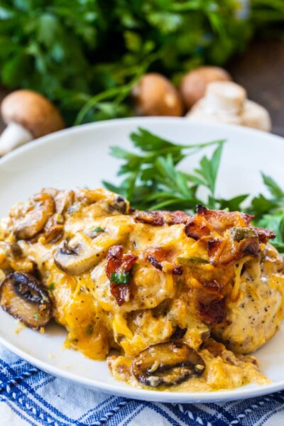 Bacon, Mushroom, and Cheese Stuffed Chicken - Spicy Southern Kitchen