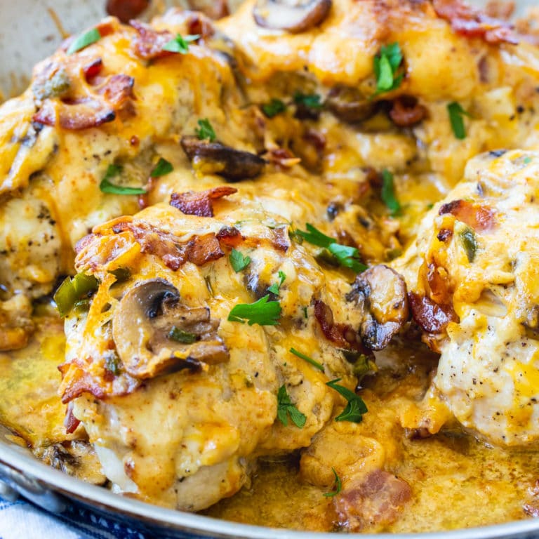 Bacon Mushroom And Cheese Stuffed Chicken Spicy Southern Kitchen