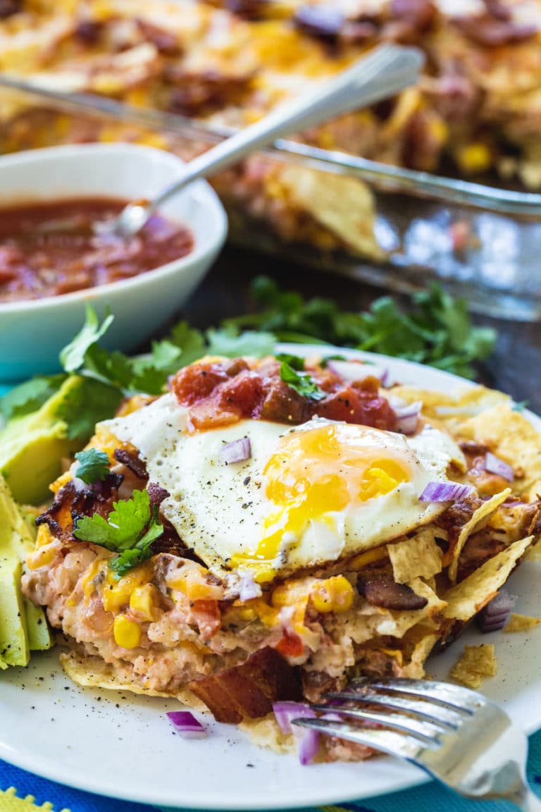 Bacon and Egg Chilaquiles - Spicy Southern Kitchen