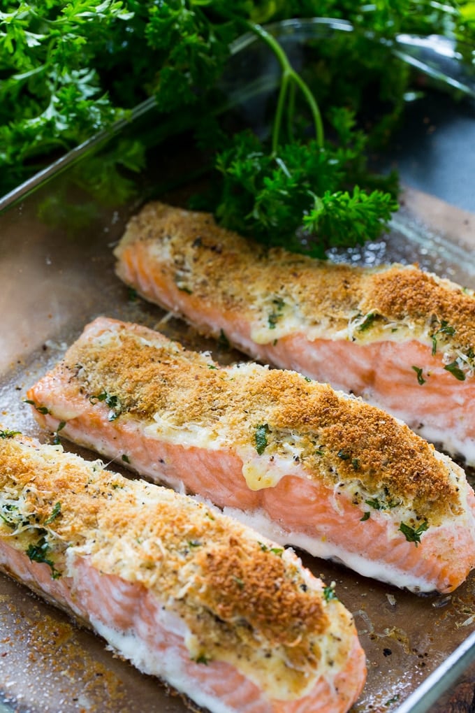 Baked Parmesan Salmon - Spicy Southern Kitchen