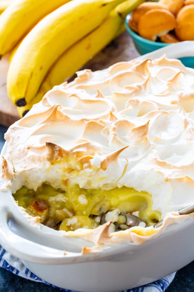 Banana Pudding with Meringue Spicy Southern Kitchen