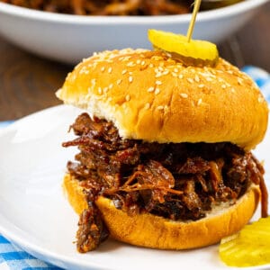 BBQ Beef Sandwich on a plate.