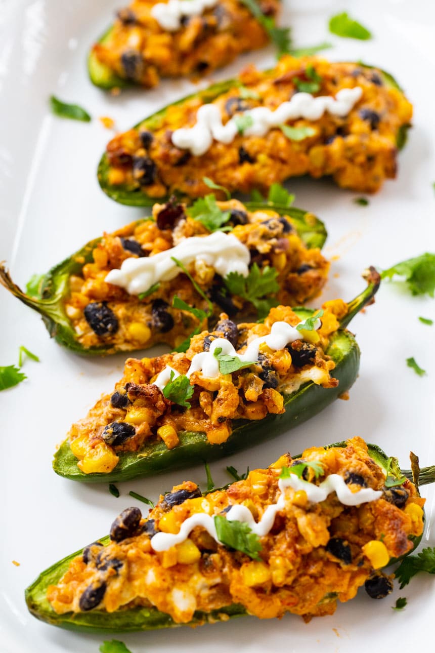 Black Bean and Corn Stuffed Jalapenos - Spicy Southern Kitchen