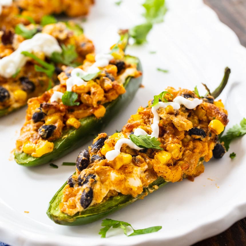 Black Bean and Corn Stuffed Jalapenos - Spicy Southern Kitchen