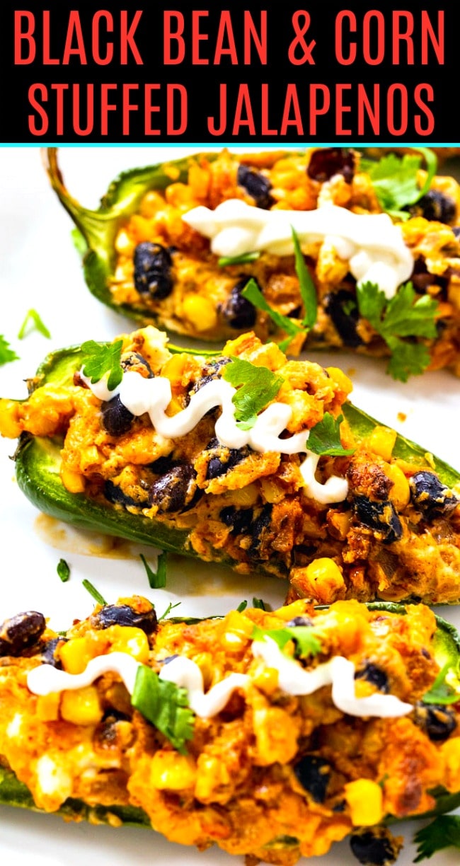 Black Bean and Corn Stuffed Jalapenos