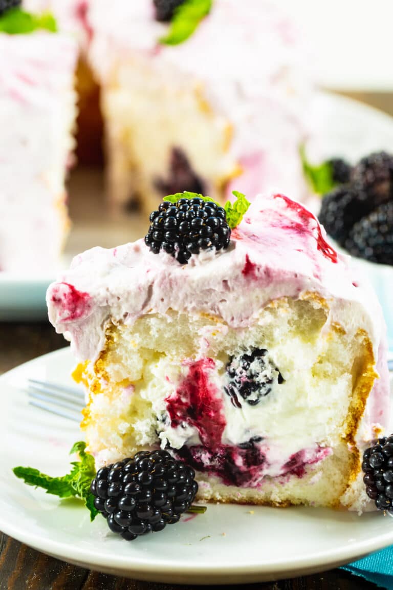 Blackberries And Cream Angel Food Cake - Spicy Southern Kitchen