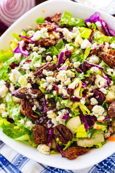 Blue Cheese Chopped Salad with Craisins and Candied Pecans - Spicy ...