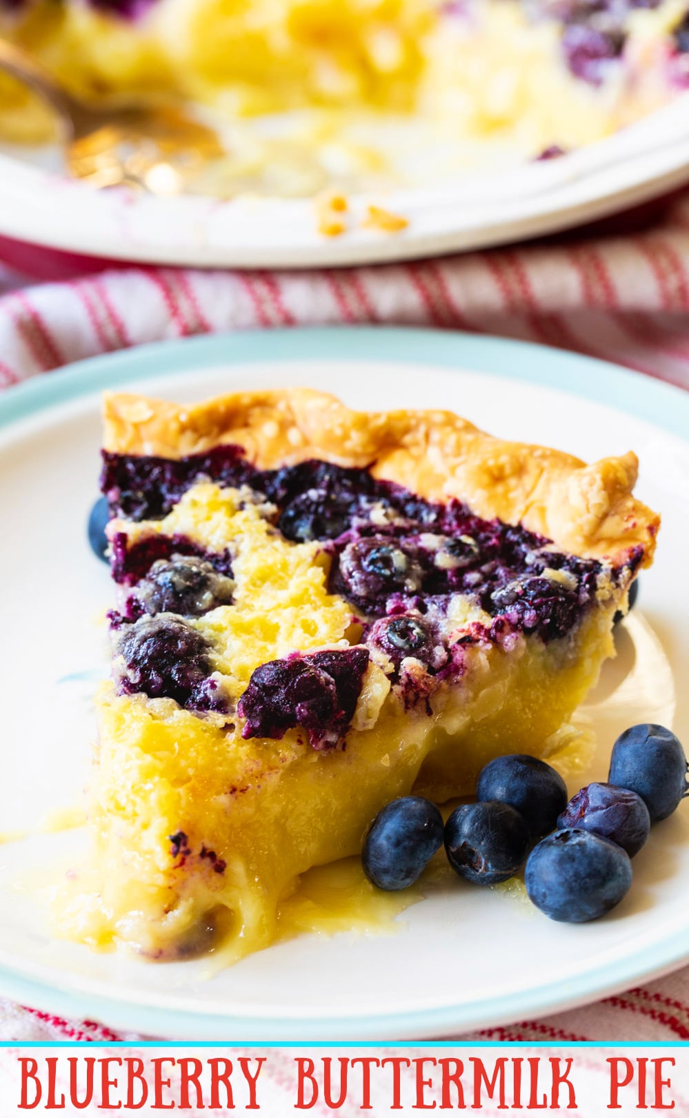 Buttermilk Blueberry Custard Pie - Amanda's Easy Recipes