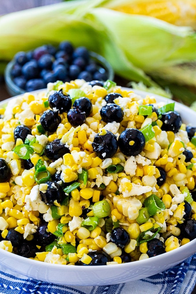 Blueberry, Corn & Feta Salad